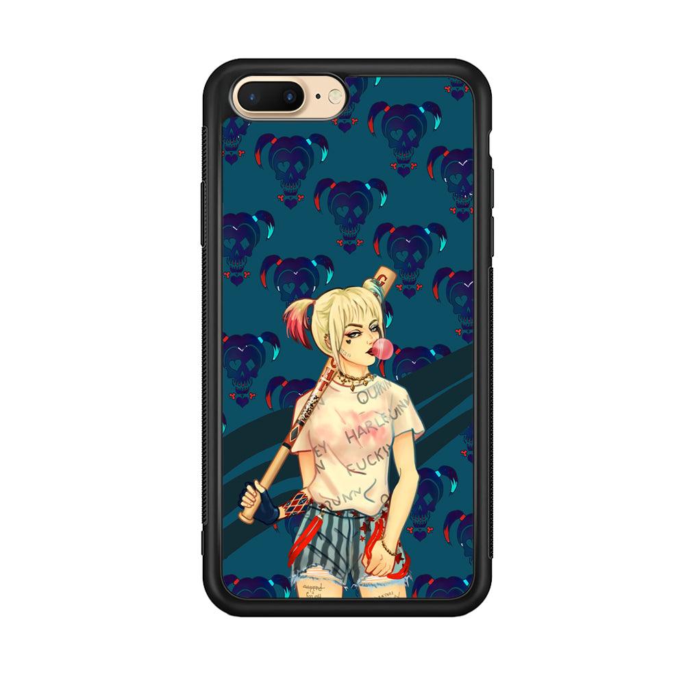 Harley Quinn Moment in Frame iPhone 8 Plus Case-Rubber Black (2D Case)-Oxvistore