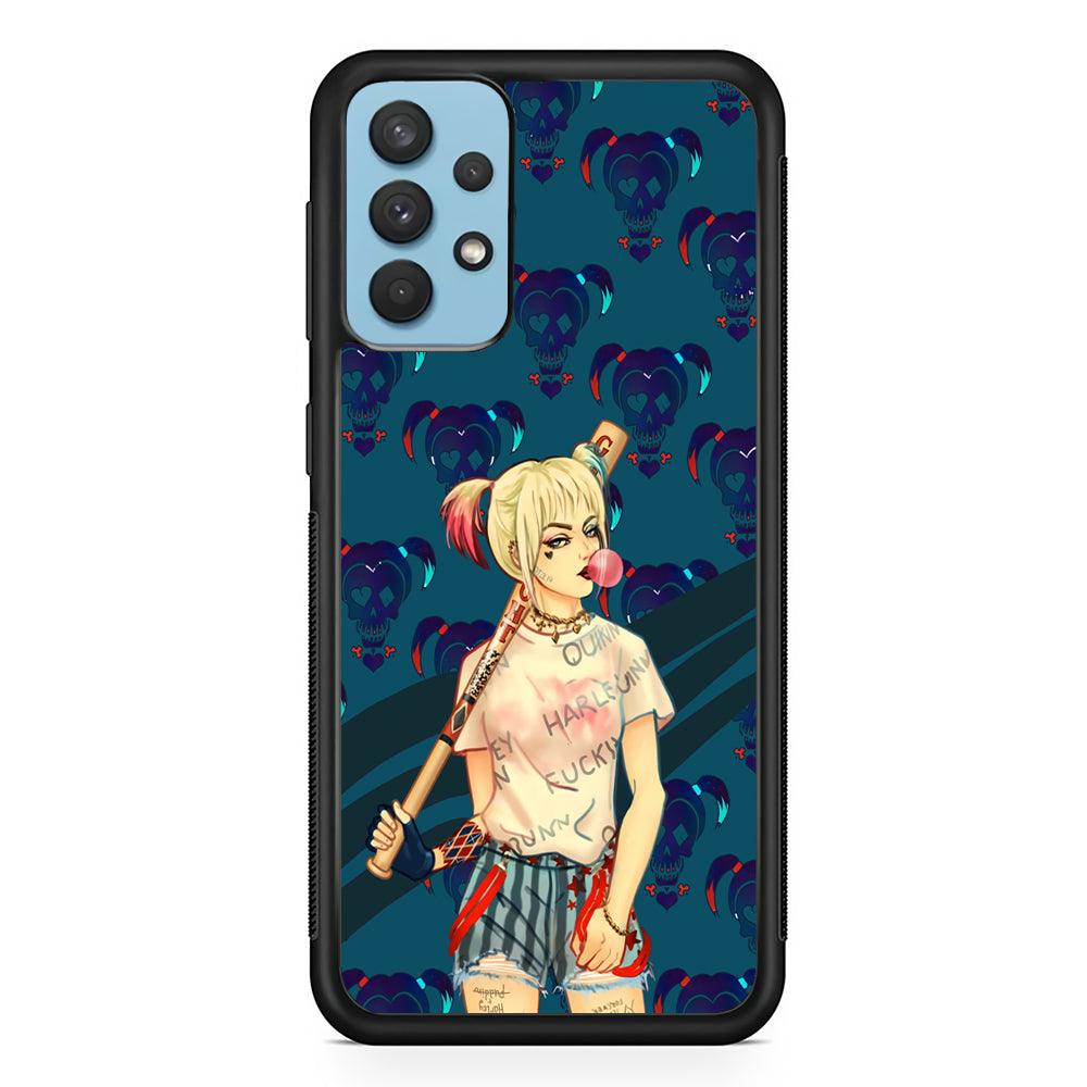 Harley Quinn Moment in Frame Samsung Galaxy A32 Case-Rubber Black (2D Case)-Oxvistore