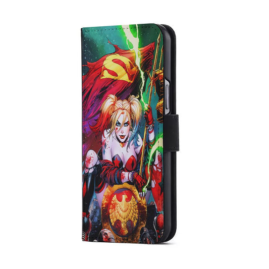 Harley Quinn Superman Flag Flip Wallet Phone Case-Oxvistore