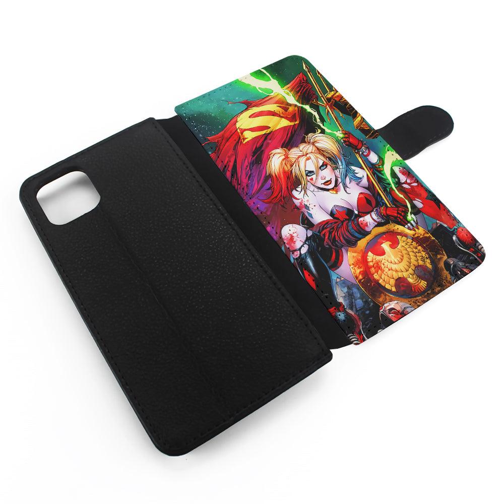 Harley Quinn Superman Flag Flip Wallet Phone Case-Oxvistore