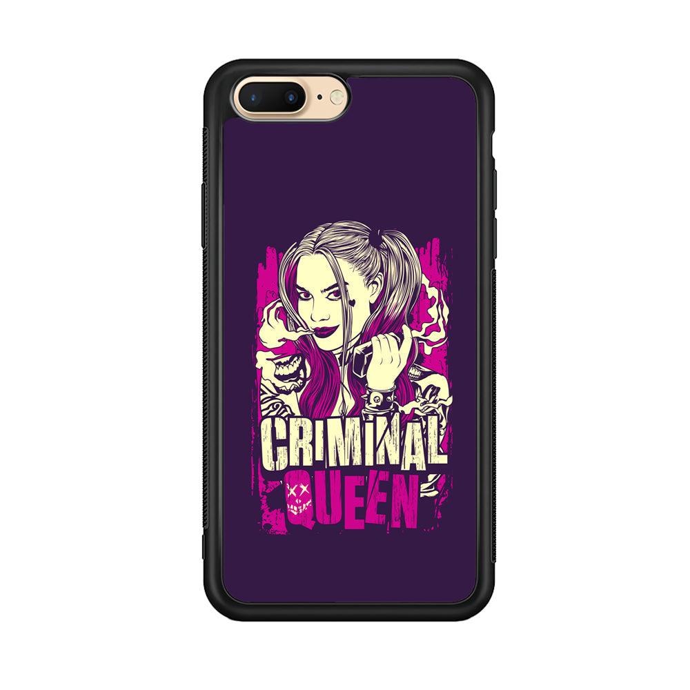 Harley Quinn The Criminal Queen iPhone 8 Plus Case-Rubber Black (2D Case)-Oxvistore