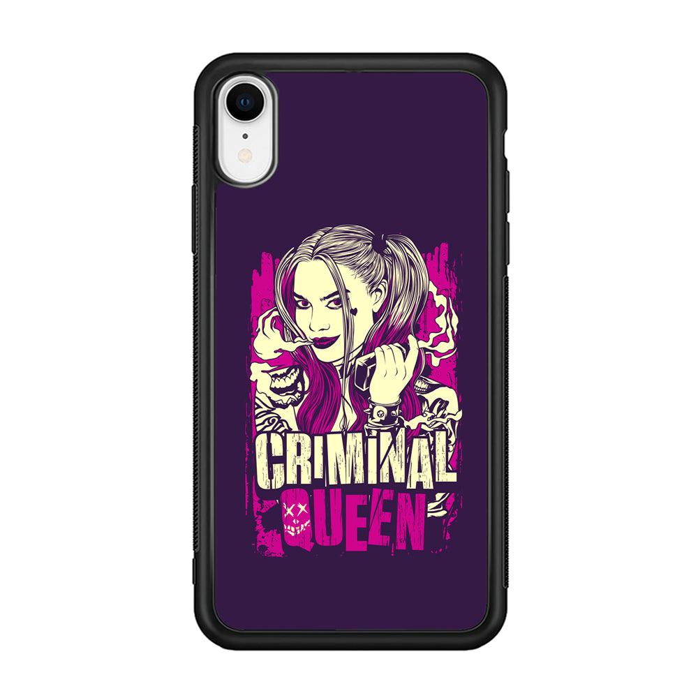 Harley Quinn The Criminal Queen iPhone XR Case-Rubber Black (2D Case)-Oxvistore
