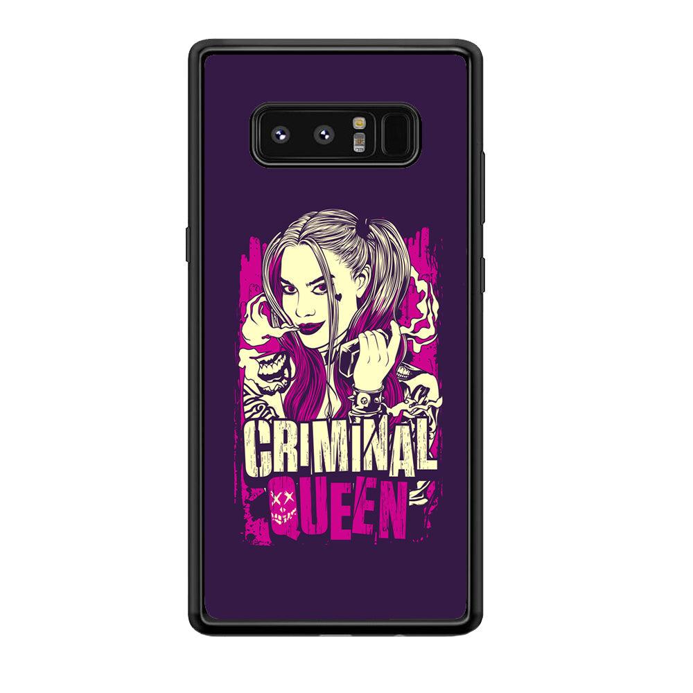 Harley Quinn The Criminal Queen Samsung Galaxy Note 8 Case-Rubber Black (2D Case)-Oxvistore