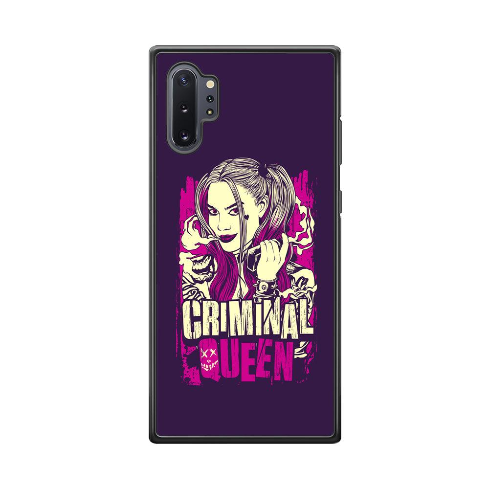 Harley Quinn The Criminal Queen Samsung Galaxy Note 10 Plus Case-Rubber Black (2D Case)-Oxvistore