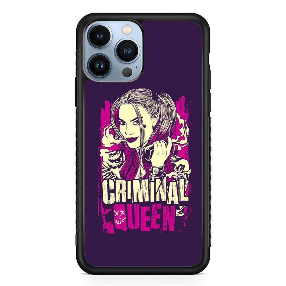 Harley Quinn The Criminal Queen iPhone 14 Pro Max Case-Rubber Black (2D Case)-Oxvistore