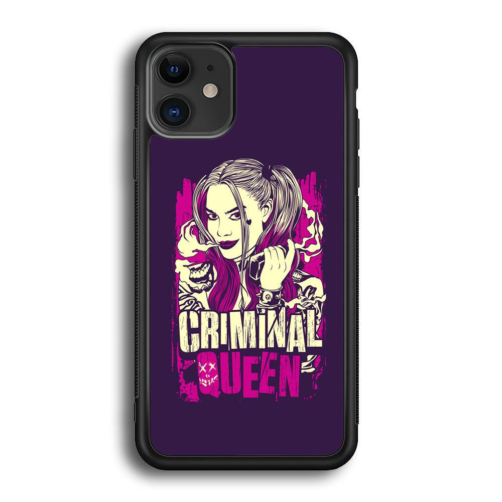 Harley Quinn The Criminal Queen iPhone 12 Case-Rubber Black (2D Case)-Oxvistore