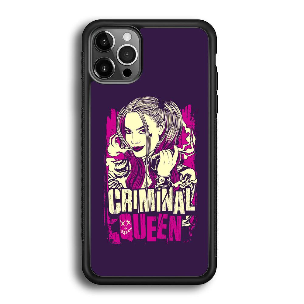 Harley Quinn The Criminal Queen iPhone 12 Pro Max Case-Rubber Black (2D Case)-Oxvistore