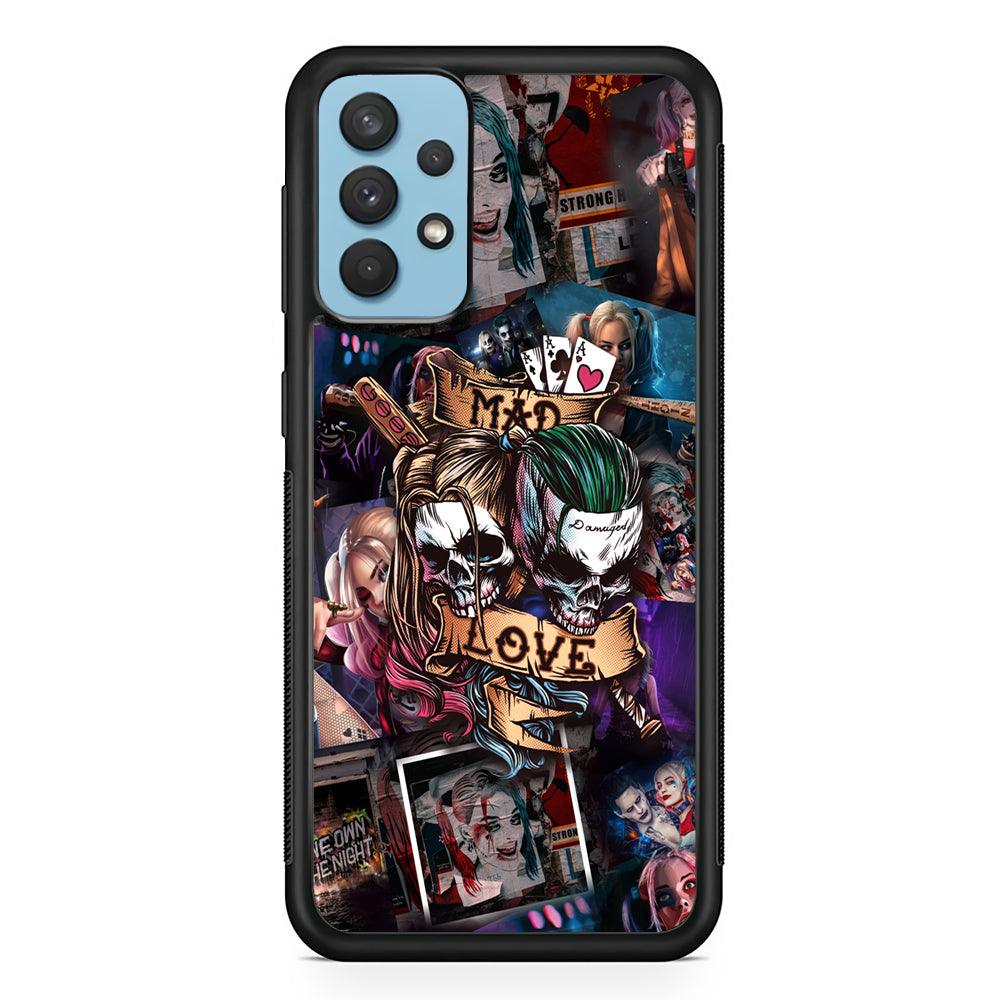 Harley Quinn on Mad Love Samsung Galaxy A32 Case-Rubber Black (2D Case)-Oxvistore