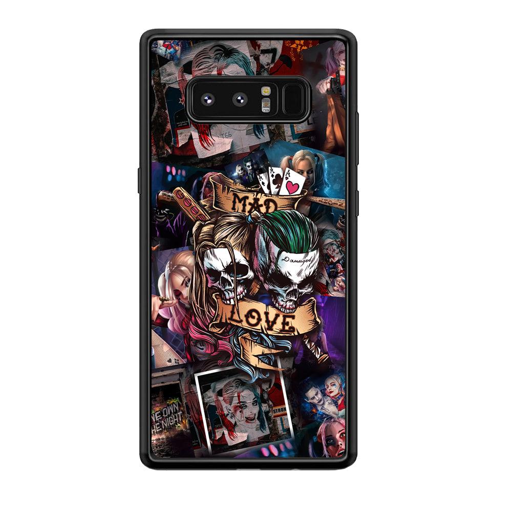 Harley Quinn on Mad Love Samsung Galaxy Note 8 Case-Rubber Black (2D Case)-Oxvistore