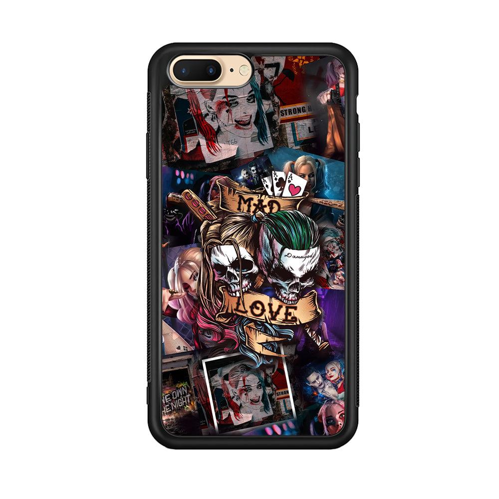 Harley Quinn on Mad Love iPhone 7 Plus Case-Rubber Black (2D Case)-Oxvistore