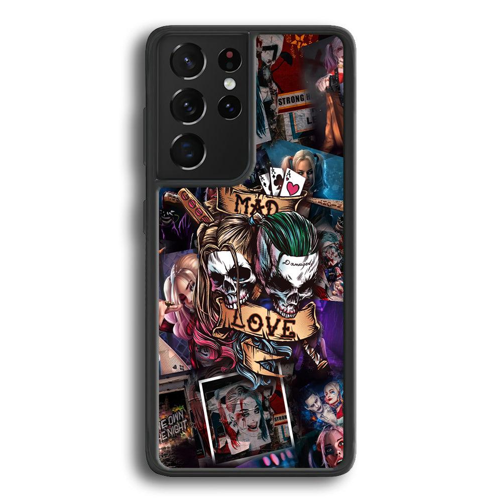 Harley Quinn on Mad Love Samsung Galaxy S24 Ultra Case-Rubber Black (2D Case)-Oxvistore