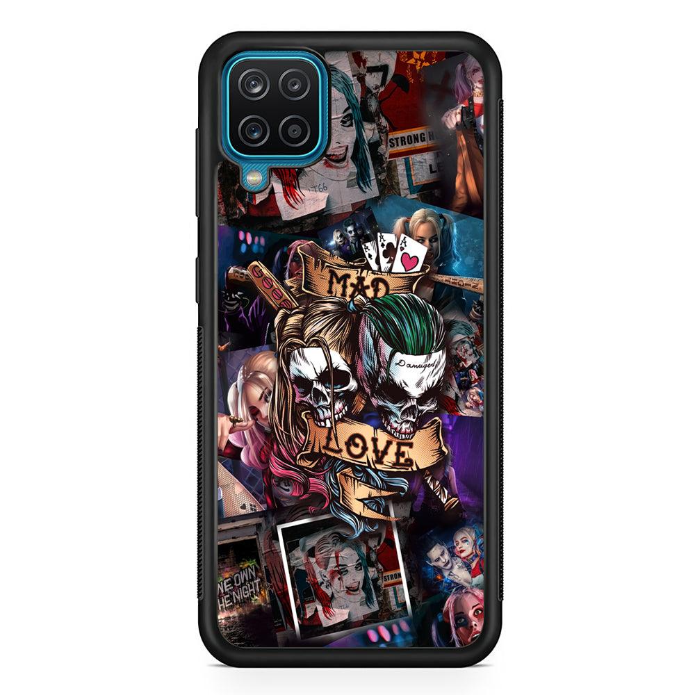 Harley Quinn on Mad Love Samsung Galaxy A12 Case-Rubber Black (2D Case)-Oxvistore