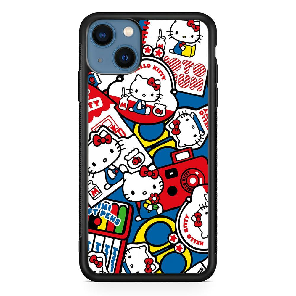 Hello Kitty All of My Hobby iPhone 15 Case-Rubber Black (2D Case)-Oxvistore