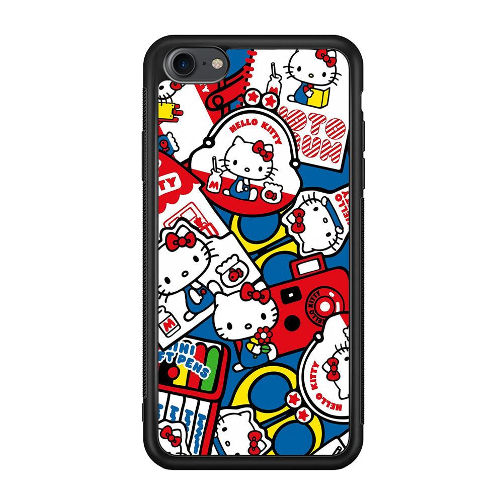 Hello Kitty All of My Hobby iPhone 8 Case-Rubber Black (2D Case)-Oxvistore