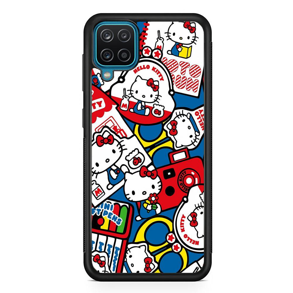Hello Kitty All of My Hobby Samsung Galaxy A12 Case-Rubber Black (2D Case)-Oxvistore