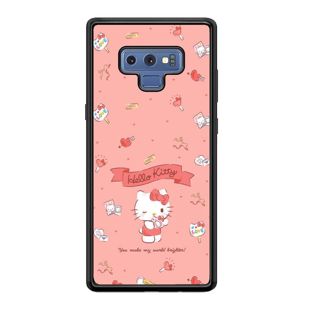 Hello Kitty Brightness of World Samsung Galaxy Note 9 Case-Rubber Black (2D Case)-Oxvistore