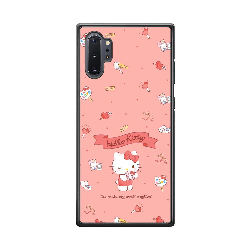 Hello Kitty Brightness of World Samsung Galaxy Note 10 Plus Case-Rubber Black (2D Case)-Oxvistore