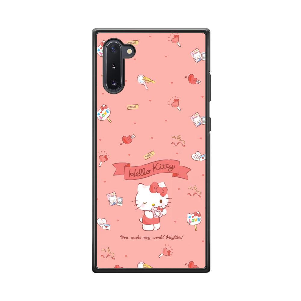 Hello Kitty Brightness of World Samsung Galaxy Note 10 Case-Rubber Black (2D Case)-Oxvistore
