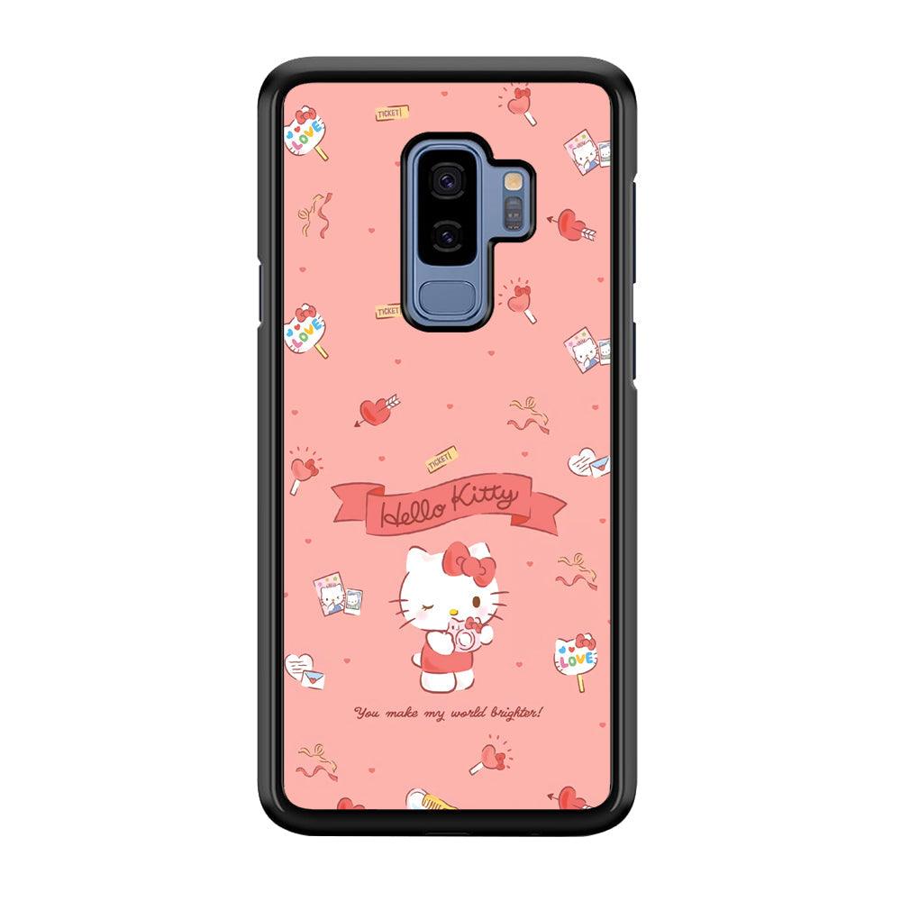 Hello Kitty Brightness of World Samsung Galaxy S9 Plus Case-Rubber Black (2D Case)-Oxvistore
