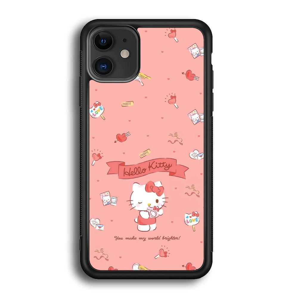 Hello Kitty Brightness of World iPhone 11 Case-Rubber Black (2D Case)-Oxvistore
