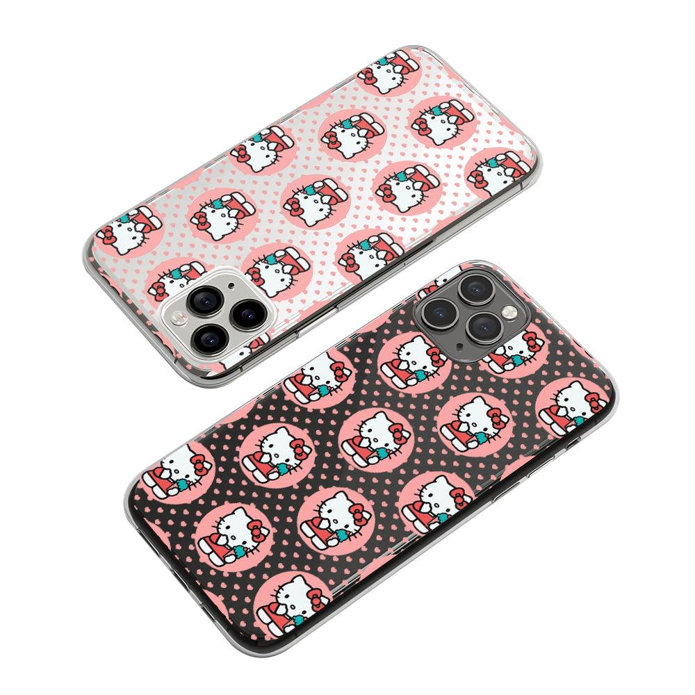 Hello Kitty Circle Frame Patern Clear Soft Case-Oxvistore