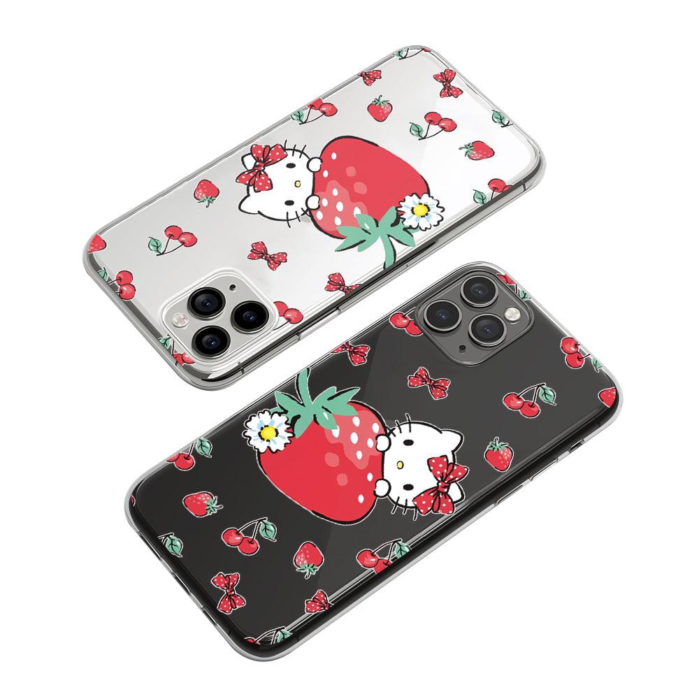 Hello Kitty Party with Red Fruit Clear Soft Case-Oxvistore