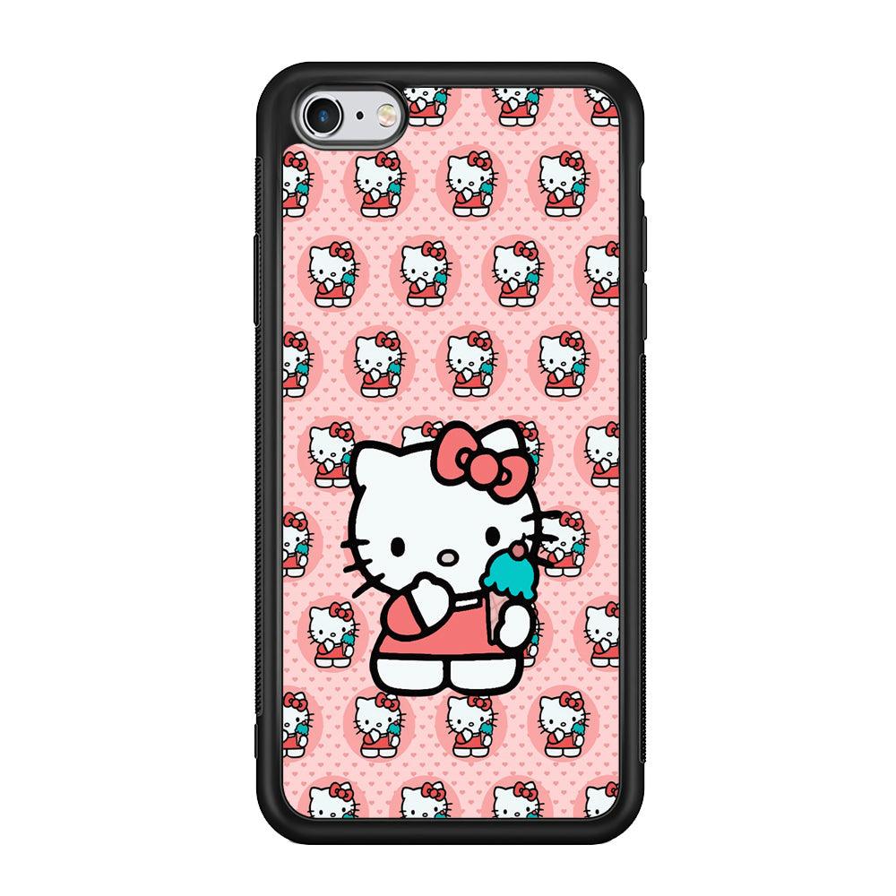 Hello Kitty with Blue Ice Cream iPhone 6 Plus | 6s Plus Case-Rubber Black (2D Case)-Oxvistore