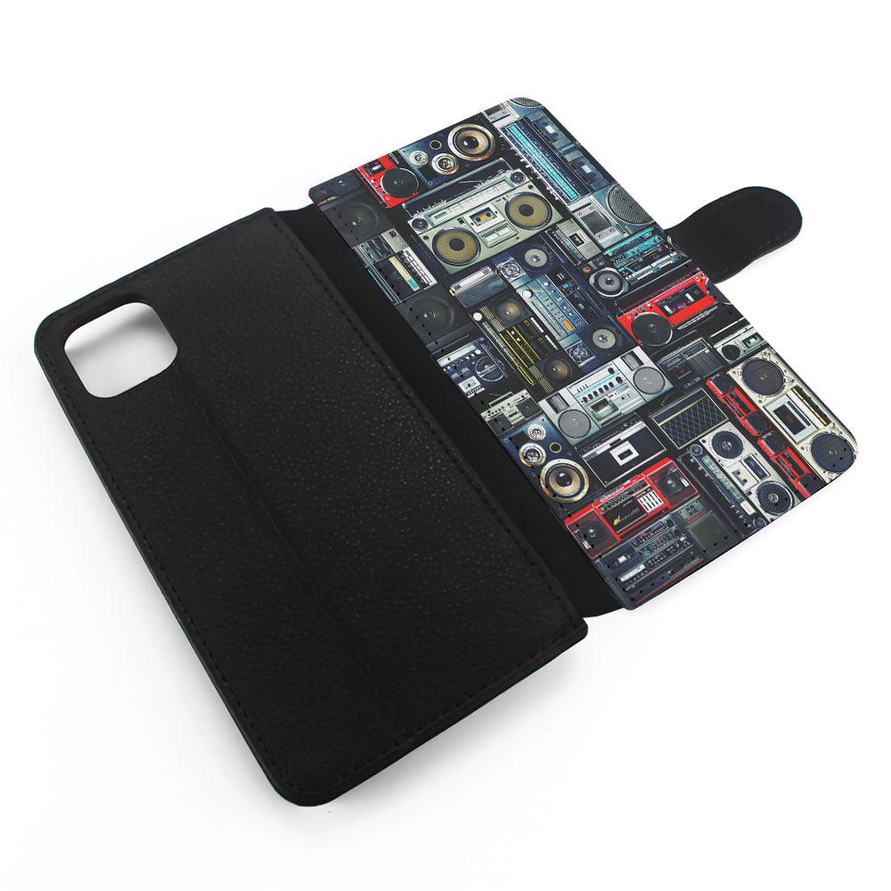 Hip Hop Cassette Tape Radio Flip Wallet Phone Case-Oxvistore