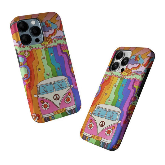 Hippie Aesthetic Rainbow 2 in 1 Tough Phone Case-Oxvistore