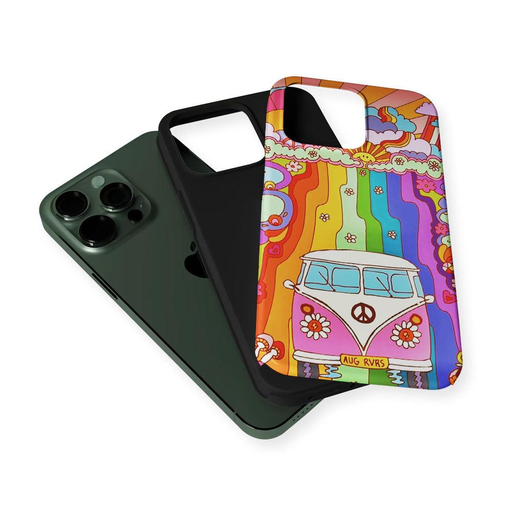 Hippie Aesthetic Rainbow 2 in 1 Tough Phone Case-Oxvistore