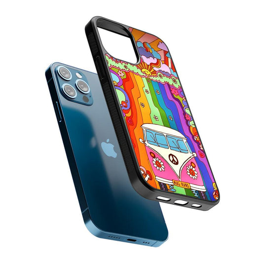 Hippie Aesthetic Rainbow 2D Rubber Phone Case-Oxvistore
