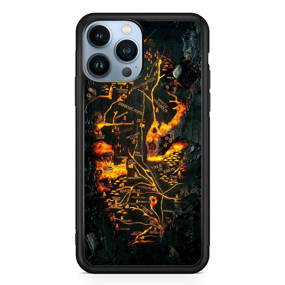 House of Dragon Fire Table Map 2D Rubber Phone Case-Black-Oxvistore