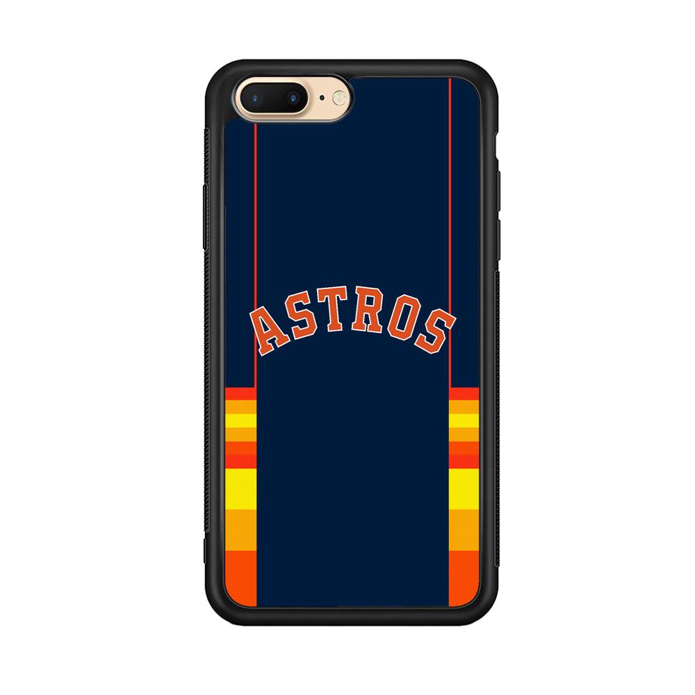 Houston Astros Dark Blue Jersey iPhone 8 Plus Case-Rubber Black (2D Case)-Oxvistore
