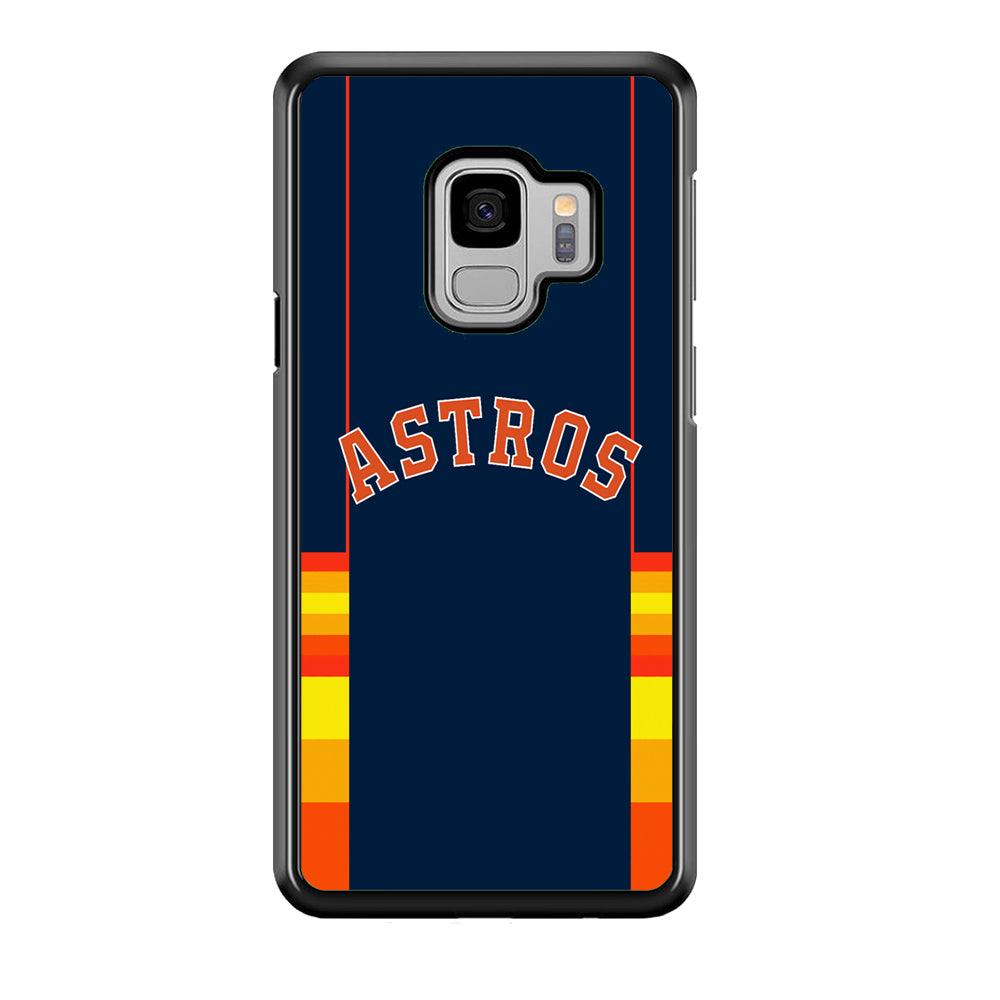 Houston Astros Dark Blue Jersey Samsung Galaxy S9 Case-Rubber Black (2D Case)-Oxvistore