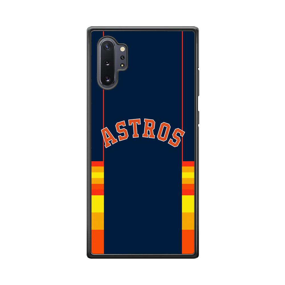 Houston Astros Dark Blue Jersey Samsung Galaxy Note 10 Plus Case-Rubber Black (2D Case)-Oxvistore