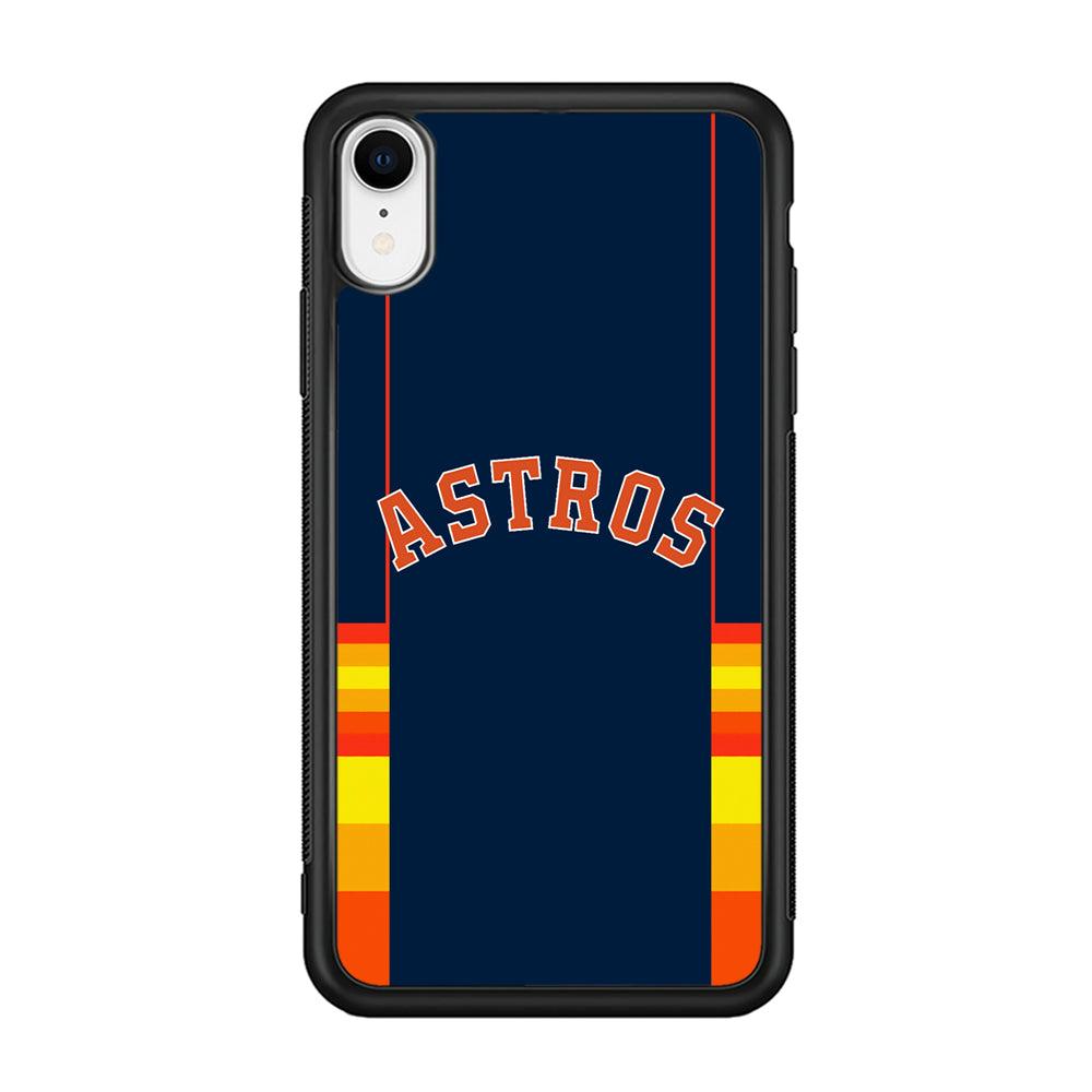 Houston Astros Dark Blue Jersey iPhone XR Case-Rubber Black (2D Case)-Oxvistore