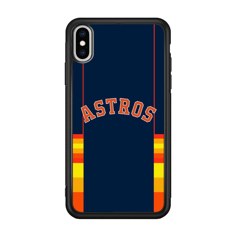 Houston Astros Dark Blue Jersey iPhone X Case-Rubber Black (2D Case)-Oxvistore