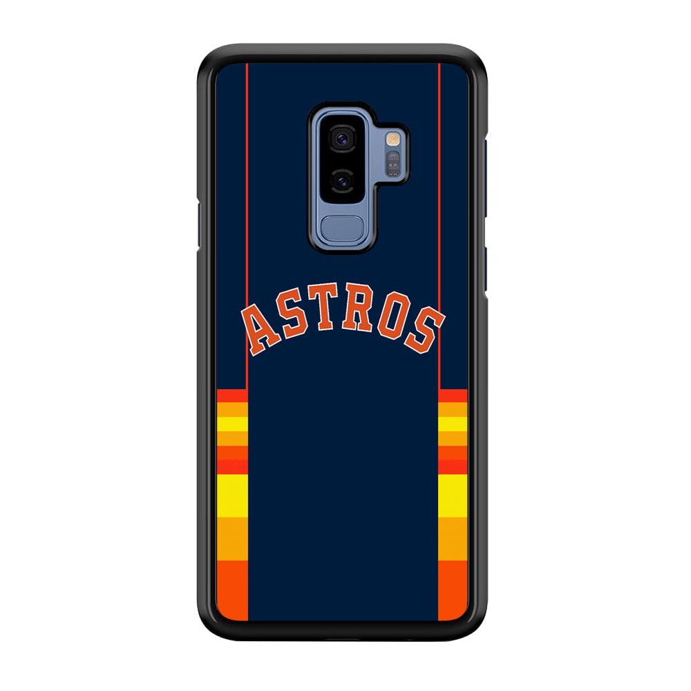 Houston Astros Dark Blue Jersey Samsung Galaxy S9 Plus Case-Rubber Black (2D Case)-Oxvistore