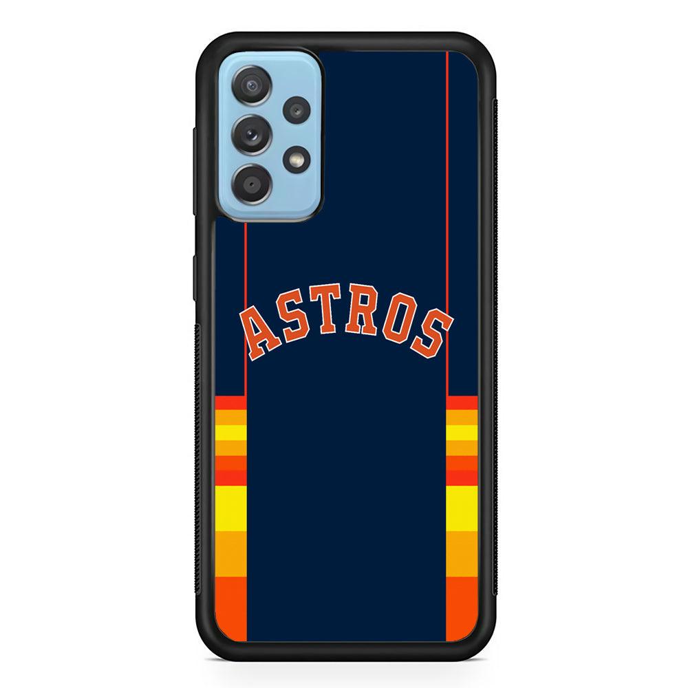 Houston Astros Dark Blue Jersey Samsung Galaxy A52 Case-Rubber Black (2D Case)-Oxvistore