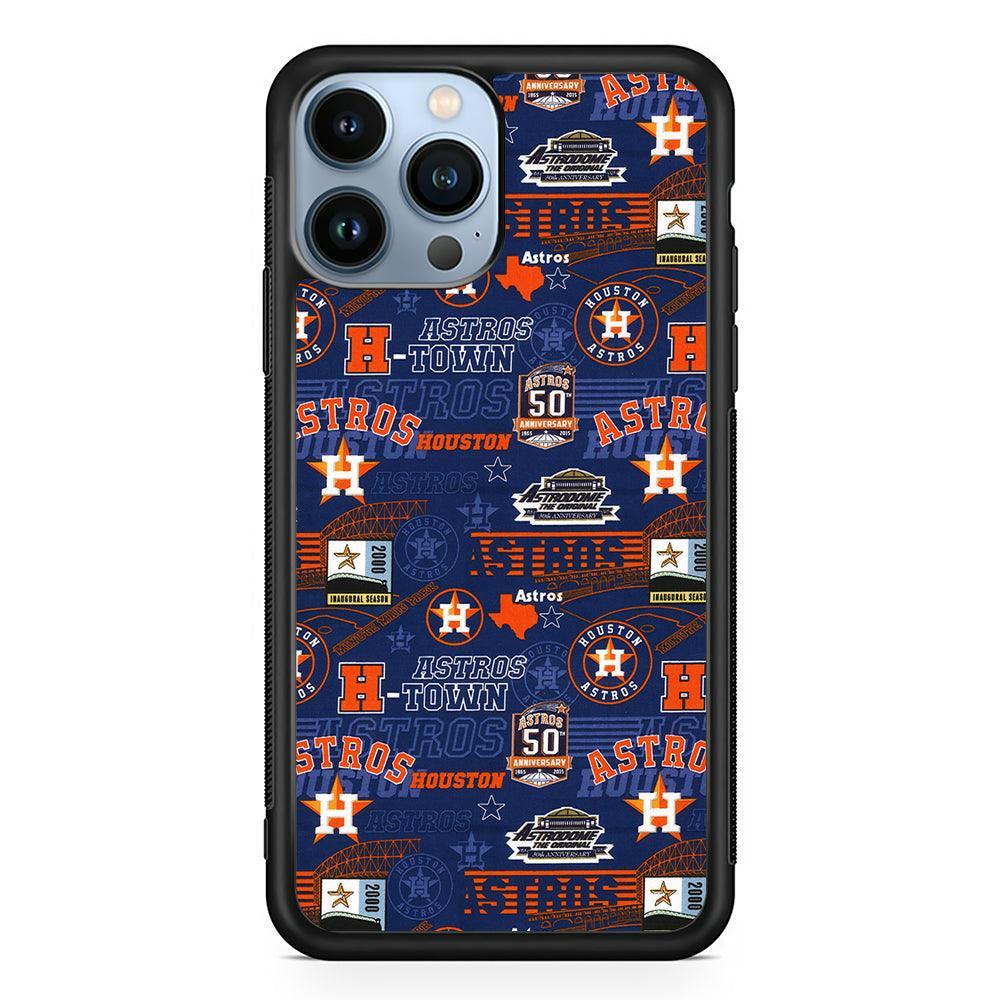 Houston Astros Retro 2D Rubber Phone Case-Black-Oxvistore