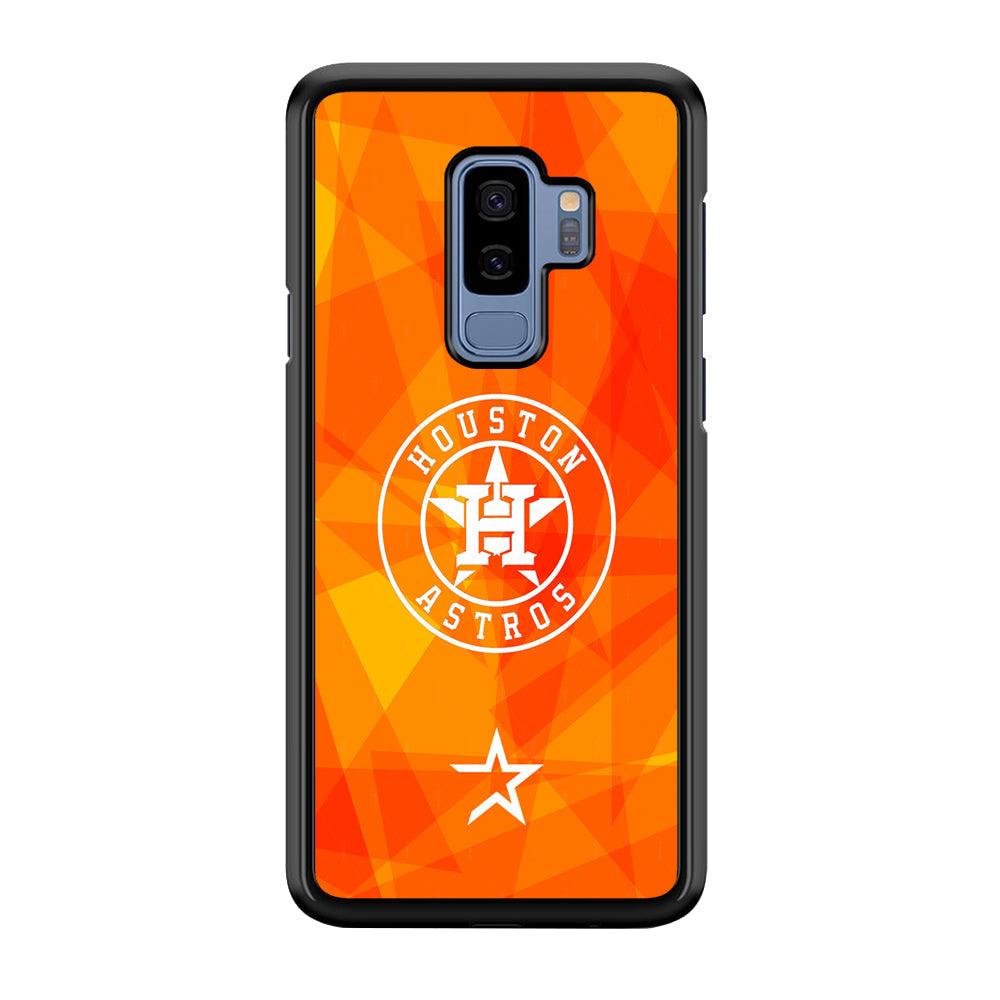 Houston Astros White on Sun Light Samsung Galaxy S9 Plus Case-Rubber Black (2D Case)-Oxvistore