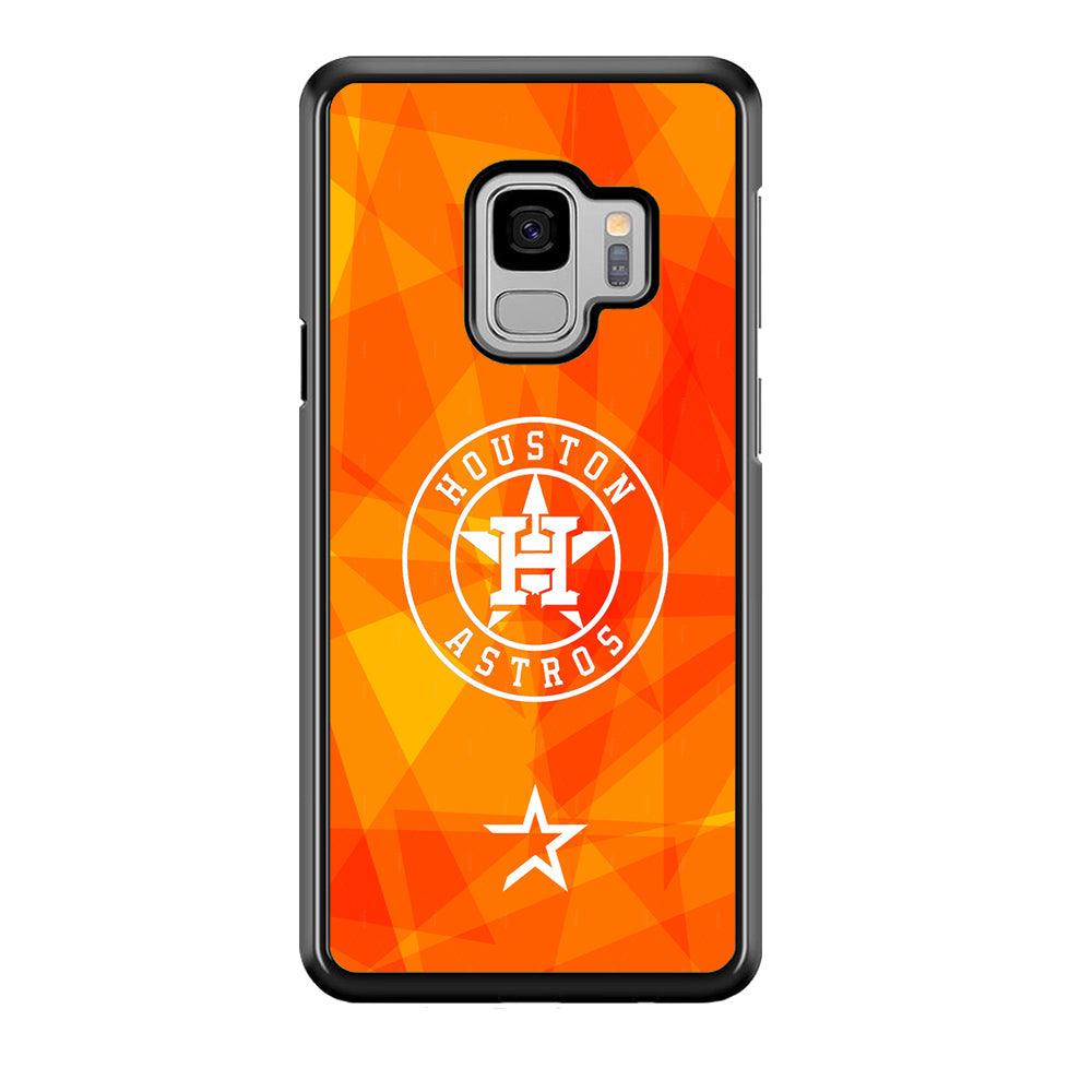 Houston Astros White on Sun Light Samsung Galaxy S9 Case-Rubber Black (2D Case)-Oxvistore