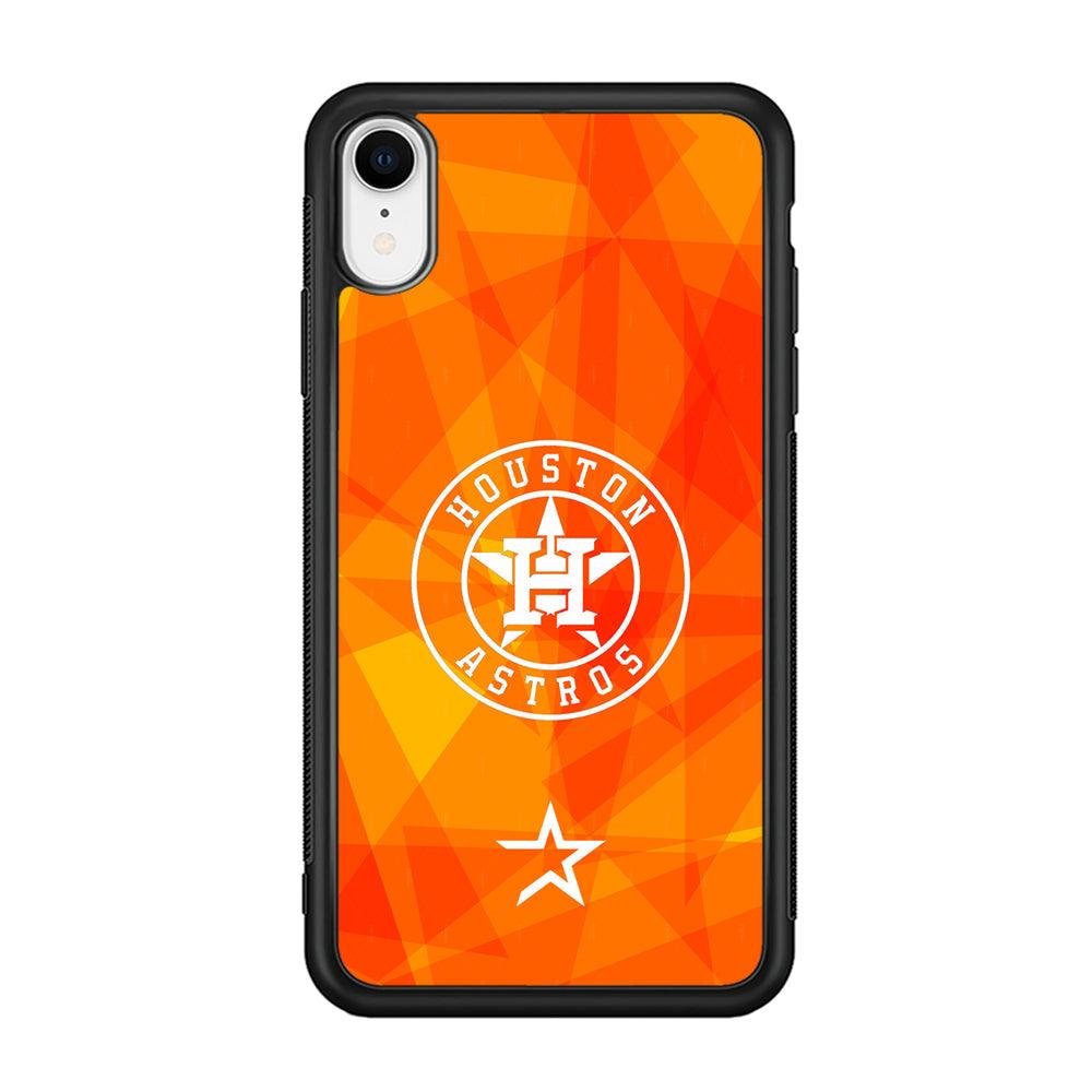 Houston Astros White on Sun Light iPhone XR Case-Rubber Black (2D Case)-Oxvistore