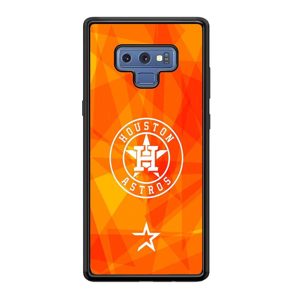 Houston Astros White on Sun Light Samsung Galaxy Note 9 Case-Rubber Black (2D Case)-Oxvistore