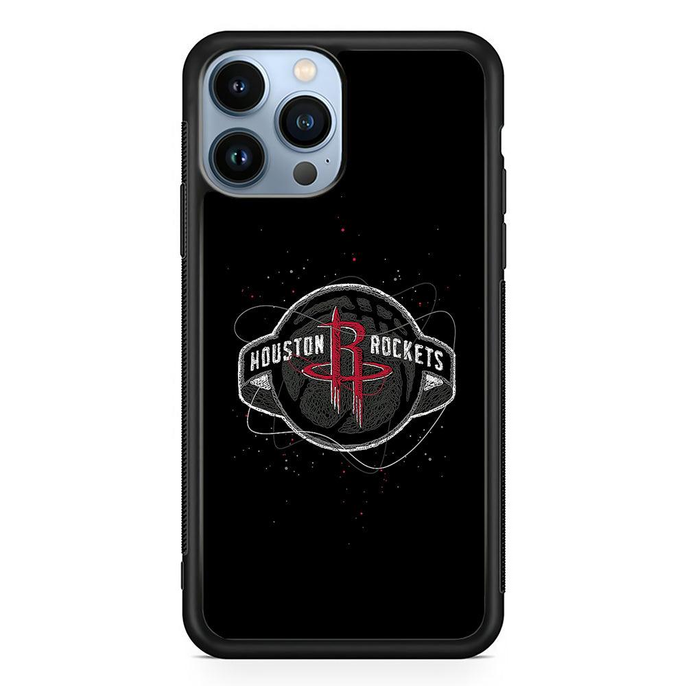Houston Rockets Abstract 2D Rubber Phone Case-Black-Oxvistore