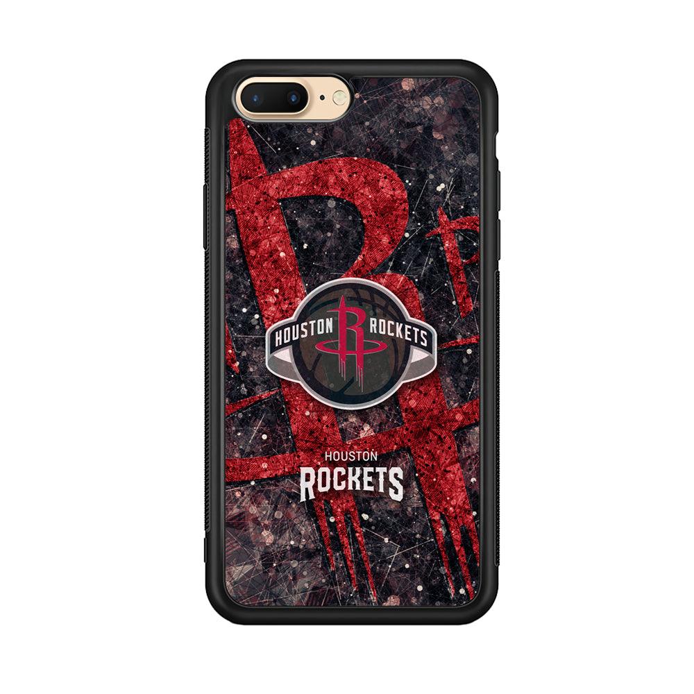 Houston Rockets Glory in Red iPhone 8 Plus Case-Rubber Black (2D Case)-Oxvistore