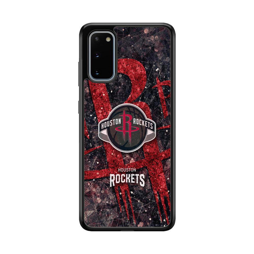 Houston Rockets Glory in Red Samsung Galaxy S20 Case-Rubber Black (2D Case)-Oxvistore