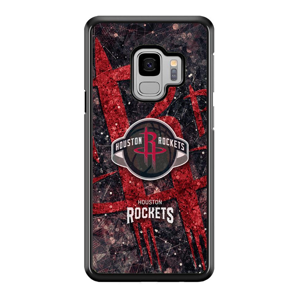 Houston Rockets Glory in Red Samsung Galaxy S9 Case-Rubber Black (2D Case)-Oxvistore