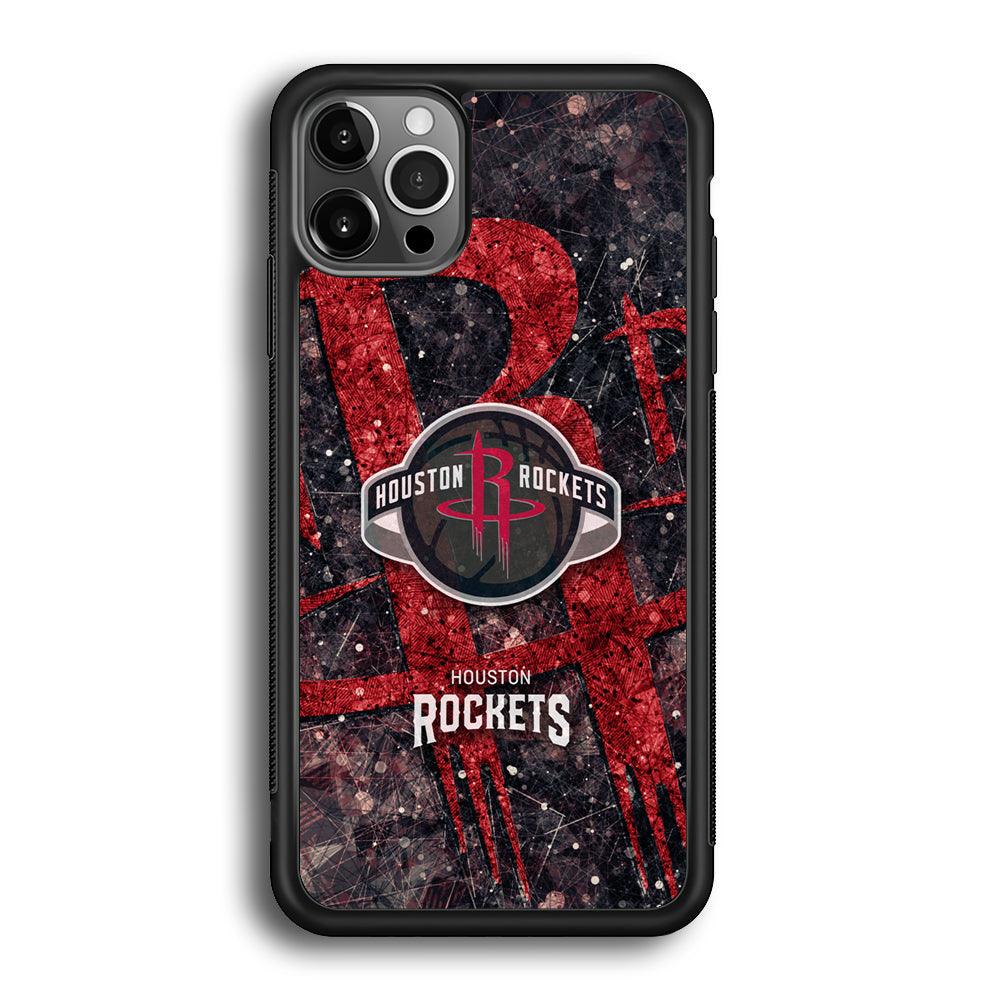 Houston Rockets Glory in Red iPhone 12 Pro Max Case-Rubber Black (2D Case)-Oxvistore