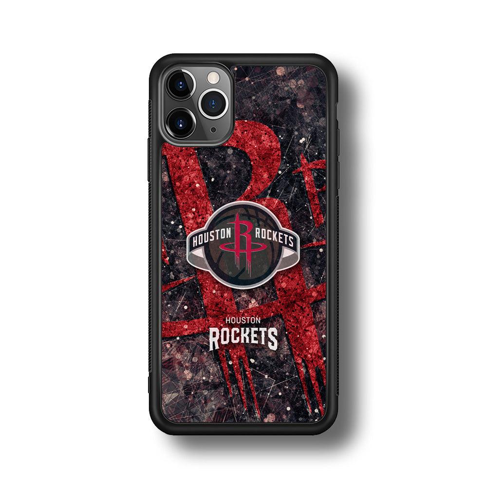 Houston Rockets Glory in Red iPhone 11 Pro Max Case-Rubber Black (2D Case)-Oxvistore